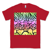 Red neon rainbow safari seamless pattern Classic Tee - BundleAndBundleShop