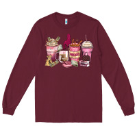 Burgundy Girl boss coffee cups Long Sleeve Tee - Zillion Design Studio