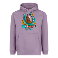 Lavender horseshoe rodeo time Heavyweight Hoodie - Artiststas