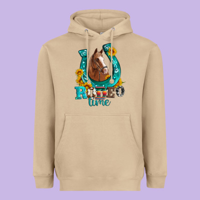 Horseshoe Rodeo Time Heavyweight Hoodie Designed By Artiststas