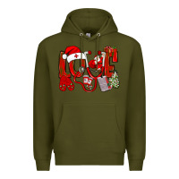 Army Green christmas love nurse Premium Hoodie - NancyCooperArtShop