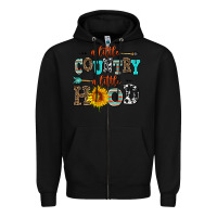 Black a little country a little hood Zipper Hoodie - AdoDesignShop