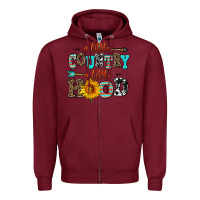 Burgundy a little country a little hood Zipper Hoodie - AdoDesignShop
