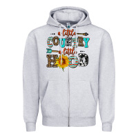Heather Grey a little country a little hood Zipper Hoodie - AdoDesignShop