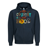 Navy a little country a little hood Zipper Hoodie - AdoDesignShop
