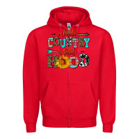 Red a little country a little hood Zipper Hoodie - AdoDesignShop