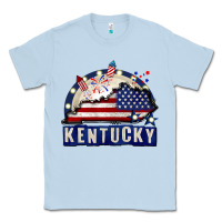 Dusty Blue Kentucky 4th of July Classic Tee - CowGirlArtShop