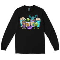Black cartoon characters coffee cups Long Sleeve Tee - Zillion Design Studio