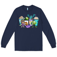 Navy cartoon characters coffee cups Long Sleeve Tee - Zillion Design Studio
