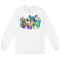 White cartoon characters coffee cups Long Sleeve Tee - Zillion Design Studio