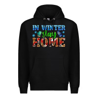 Black in winter stay home with gloves Premium Hoodie - AdoDesignShop
