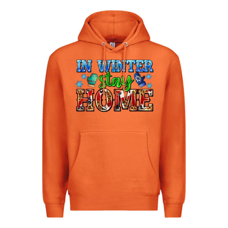 In Winter Stay Home With Gloves Premium Hoodie by AdoDesignShop | Teevron