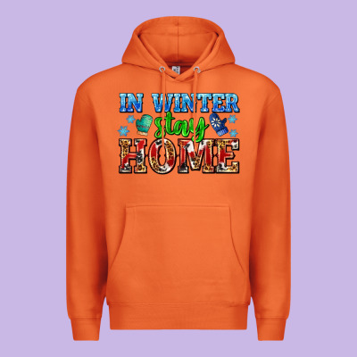 In Winter Stay Home With Gloves Premium Hoodie Designed By Adodesignshop