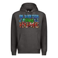Charcoal Heather in winter stay home with gloves Premium Hoodie - AdoDesignShop
