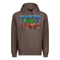 Coffee in winter stay home with gloves Premium Hoodie - AdoDesignShop