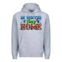 Heather Grey in winter stay home with gloves Premium Hoodie - AdoDesignShop