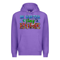 Purple in winter stay home with gloves Premium Hoodie - AdoDesignShop