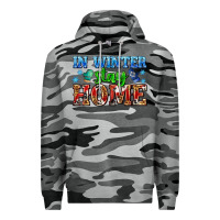 Slate Camo in winter stay home with gloves Premium Hoodie - AdoDesignShop