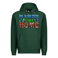 Sports Green in winter stay home with gloves Premium Hoodie - AdoDesignShop