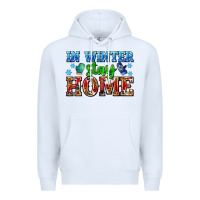 White in winter stay home with gloves Premium Hoodie - AdoDesignShop