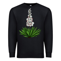 Black Yucca Flower IIIustrations Premium Sweatshirt - LillyAllenDesigns