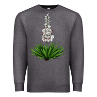 Charcoal Heather Yucca Flower IIIustrations Premium Sweatshirt - LillyAllenDesigns