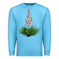 Ocean Blue Yucca Flower IIIustrations Premium Sweatshirt - LillyAllenDesigns