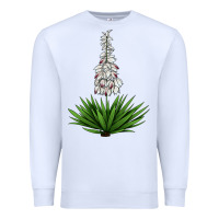 White Yucca Flower IIIustrations Premium Sweatshirt - LillyAllenDesigns