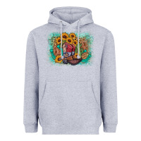 Heather Grey cowboy boots sunflower Heavyweight Hoodie - AdoDesignShop