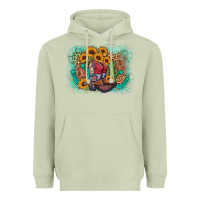 Matcha cowboy boots sunflower Heavyweight Hoodie - AdoDesignShop