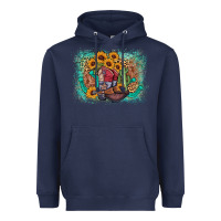 Navy cowboy boots sunflower Heavyweight Hoodie - AdoDesignShop