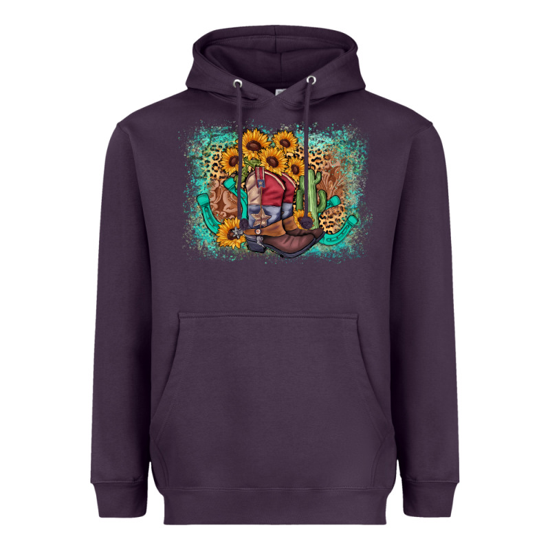 Cowboy Boots Sunflower Heavyweight Hoodie by AdoDesignShop | Teevron