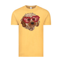 Vintage Mustard toy poodle with love glasses Vintage Tee - RanaPortraitStore