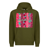 Army Green valentines day brushstroke background brushstroke Premium Hoodie - NancyCooperArtShop