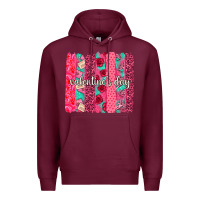 Burgundy valentines day brushstroke background brushstroke Premium Hoodie - NancyCooperArtShop