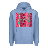 Colony Blue valentines day brushstroke background brushstroke Premium Hoodie - NancyCooperArtShop