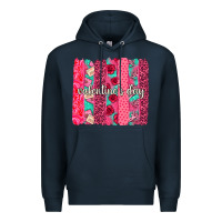 Navy valentines day brushstroke background brushstroke Premium Hoodie - NancyCooperArtShop
