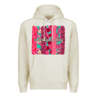Oatmeal Heather valentines day brushstroke background brushstroke Premium Hoodie - NancyCooperArtShop