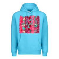 Ocean Blue valentines day brushstroke background brushstroke Premium Hoodie - NancyCooperArtShop