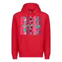 Red valentines day brushstroke background brushstroke Premium Hoodie - NancyCooperArtShop