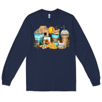 Navy chicken coffee cups Long Sleeve Tee - Zillion Design Studio