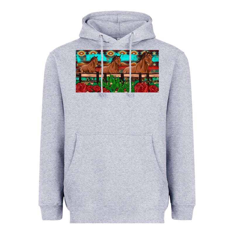 Horses Roses Ann Cactuses License Plate Heavyweight Hoodie by Artiststas | Teevron