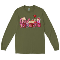 Army Green valentines day teacher Long Sleeve Tee - AdoDesignShop