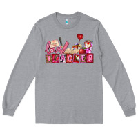 Heather Grey valentines day teacher Long Sleeve Tee - AdoDesignShop