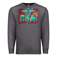 Charcoal Heather western nurse certified nurse  assistant medilcal symbol  background Premium Sweatshirt - BarkalooDesign