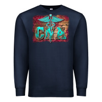 Navy western nurse certified nurse  assistant medilcal symbol  background Premium Sweatshirt - BarkalooDesign