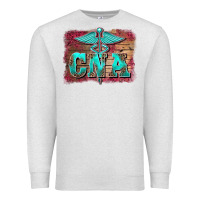Oatmeal Heather western nurse certified nurse  assistant medilcal symbol  background Premium Sweatshirt - BarkalooDesign