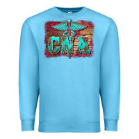 Ocean Blue western nurse certified nurse  assistant medilcal symbol  background Premium Sweatshirt - BarkalooDesign