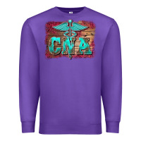 Purple western nurse certified nurse  assistant medilcal symbol  background Premium Sweatshirt - BarkalooDesign