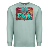 Seafoam western nurse certified nurse  assistant medilcal symbol  background Premium Sweatshirt - BarkalooDesign